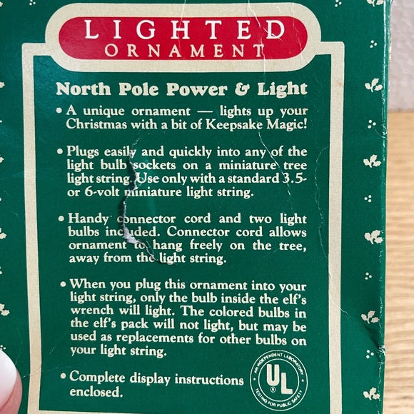 Vintage Hallmark North Pole Power & Light Lighted Christmas Ornament Works 1987 - Picture 5 of 5